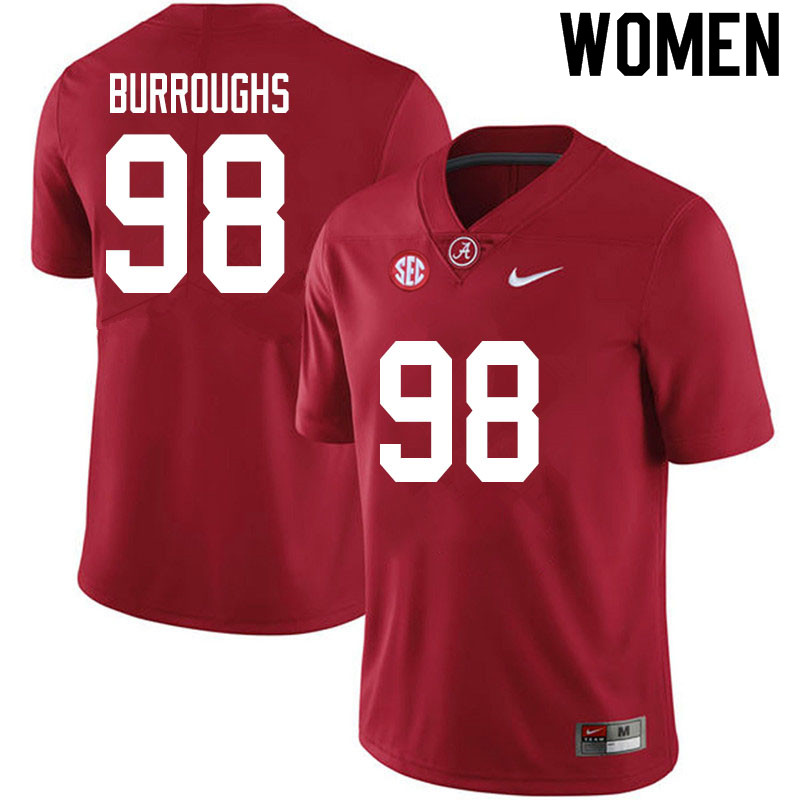 Alabama Crimson Tide Women's Jamil Burroughs #98 Crimson NCAA Nike Authentic Stitched 2020 College Football Jersey WI16K44RW
